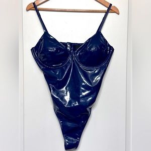 Adidas Ivy Park latex bodysuit size L with back zipper